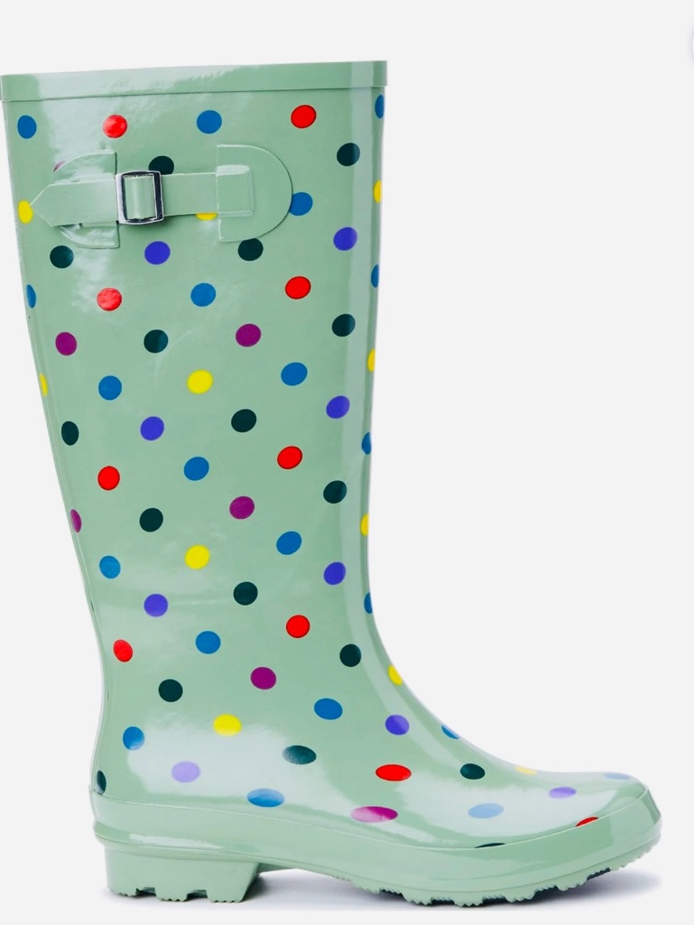 Time and Tru Mint Green Polka Dot Rain Boot